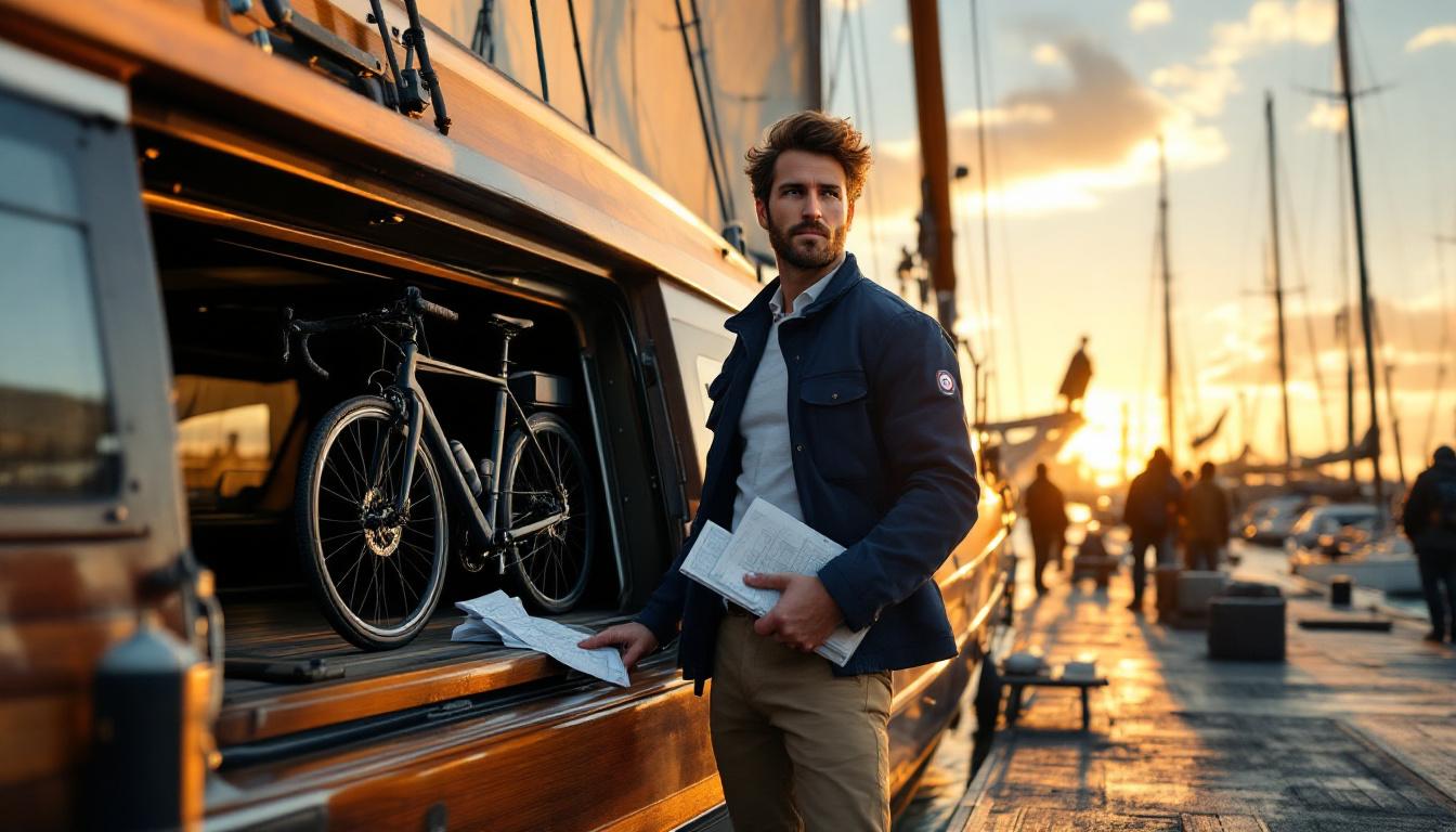 découvrez l'aventure légendaire d'un navigateur renommé qui se lance dans un tour du monde unique, transportant son vélo en soute pour explorer chaque étape.