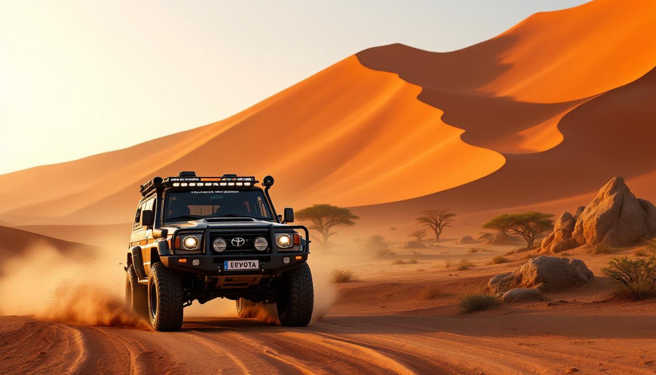 découvrez un itinéraire de road trip en namibie de 10 à 14 jours, explorant les dunes majestueuses, le désert du namib spectaculaire et le parc national d'etosha pour une aventure inoubliable.