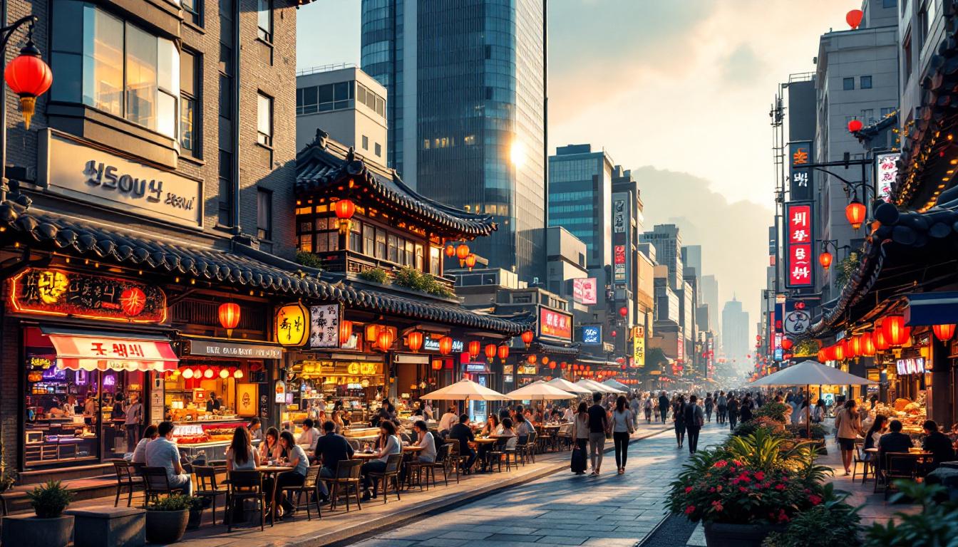 découvrez séoul et busan lors d'un city break immersif au cœur de la k-culture : explorez quartiers animés, dégustez la street food, visitez musées captivants, profitez de la vie nocturne vibrante et flânez dans les marchés typiques.