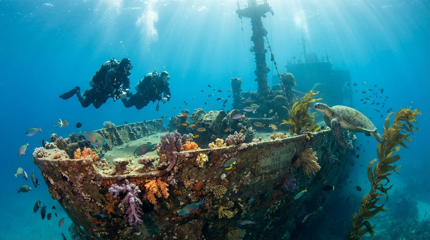 découvrez la plongée sur épaves de la seconde guerre mondiale dans le lagon de chuuk (truk), micronésie, et préparez un séjour responsable pour protéger ce site historique et naturel unique.