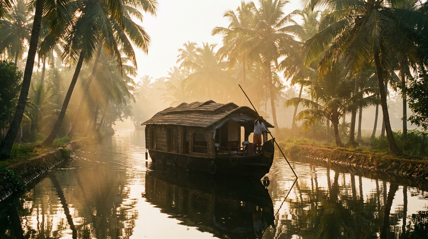 découvrez le kerala en slow travel : explorez les backwaters en houseboat, visitez les plantations de thé et profitez des plages idylliques. découvrez quand partir pour une expérience inoubliable.