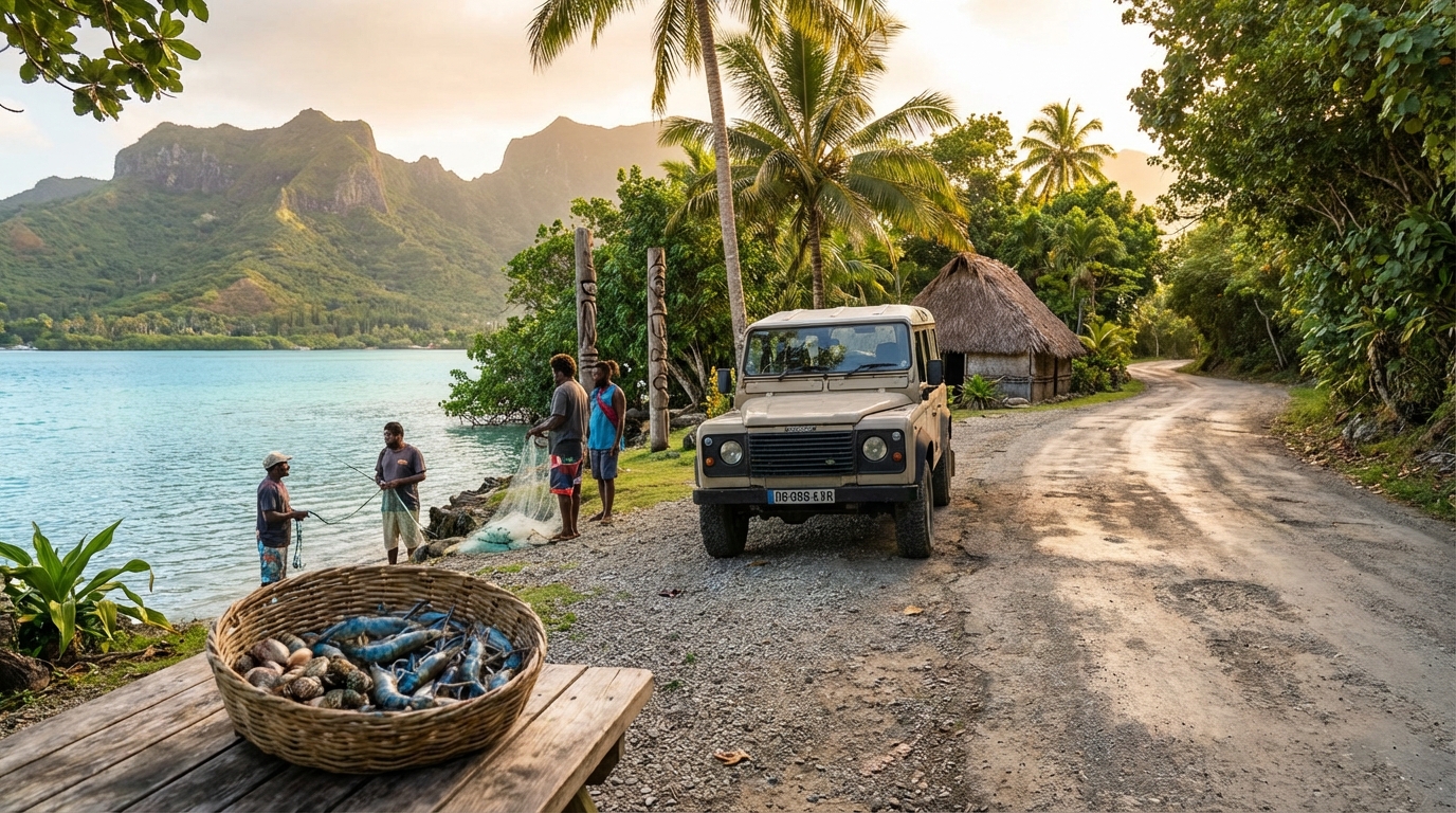 découvrez la nouvelle-calédonie à travers un road trip entre la grande terre et les îles loyauté : immersion dans les tribus locales et découverte des produits du lagon.