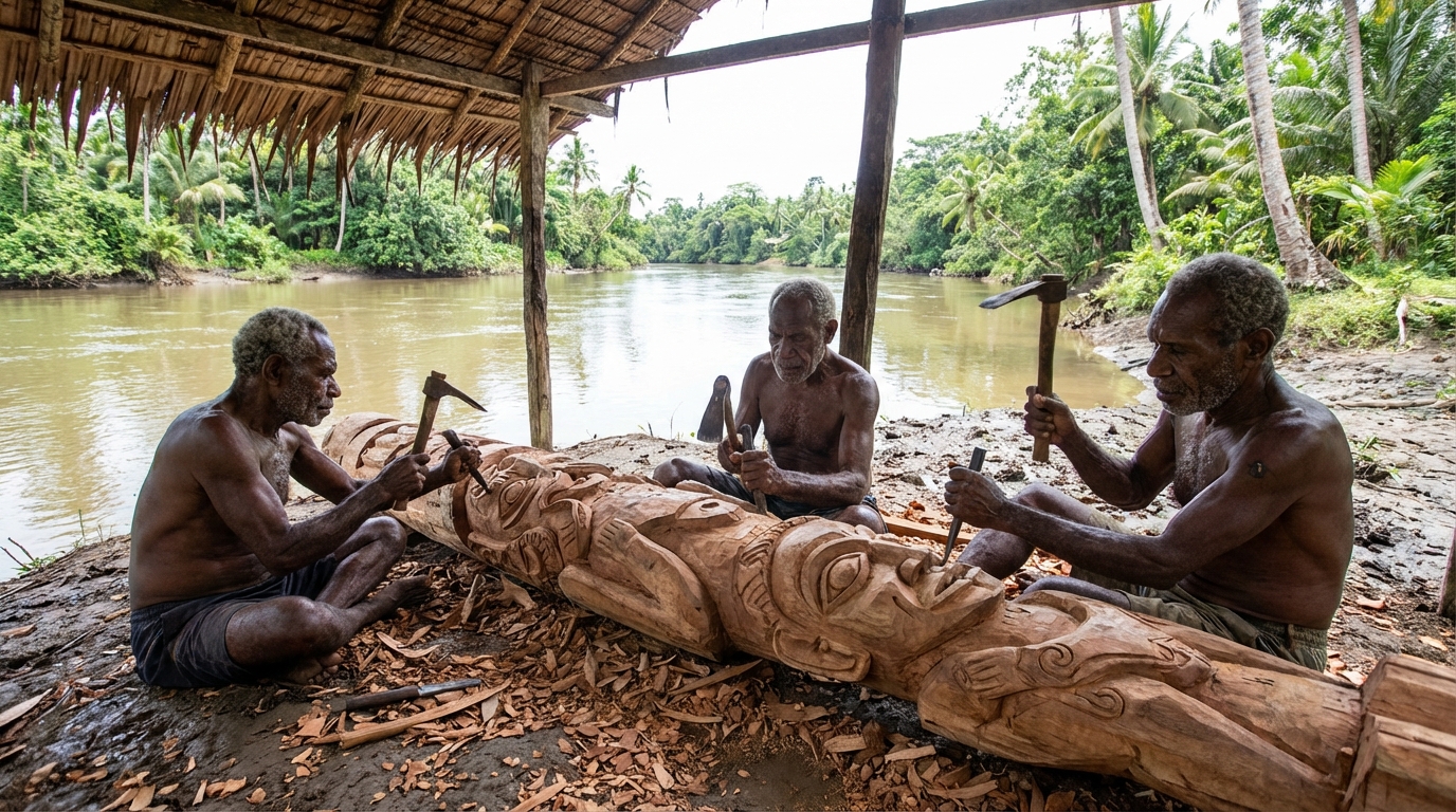 découvrez la richesse culturelle de la papouasie-nouvelle-guinée à travers la vallée du sepik : artisanat unique, marchés colorés, rencontres authentiques et maisons-esprits traditionnelles.