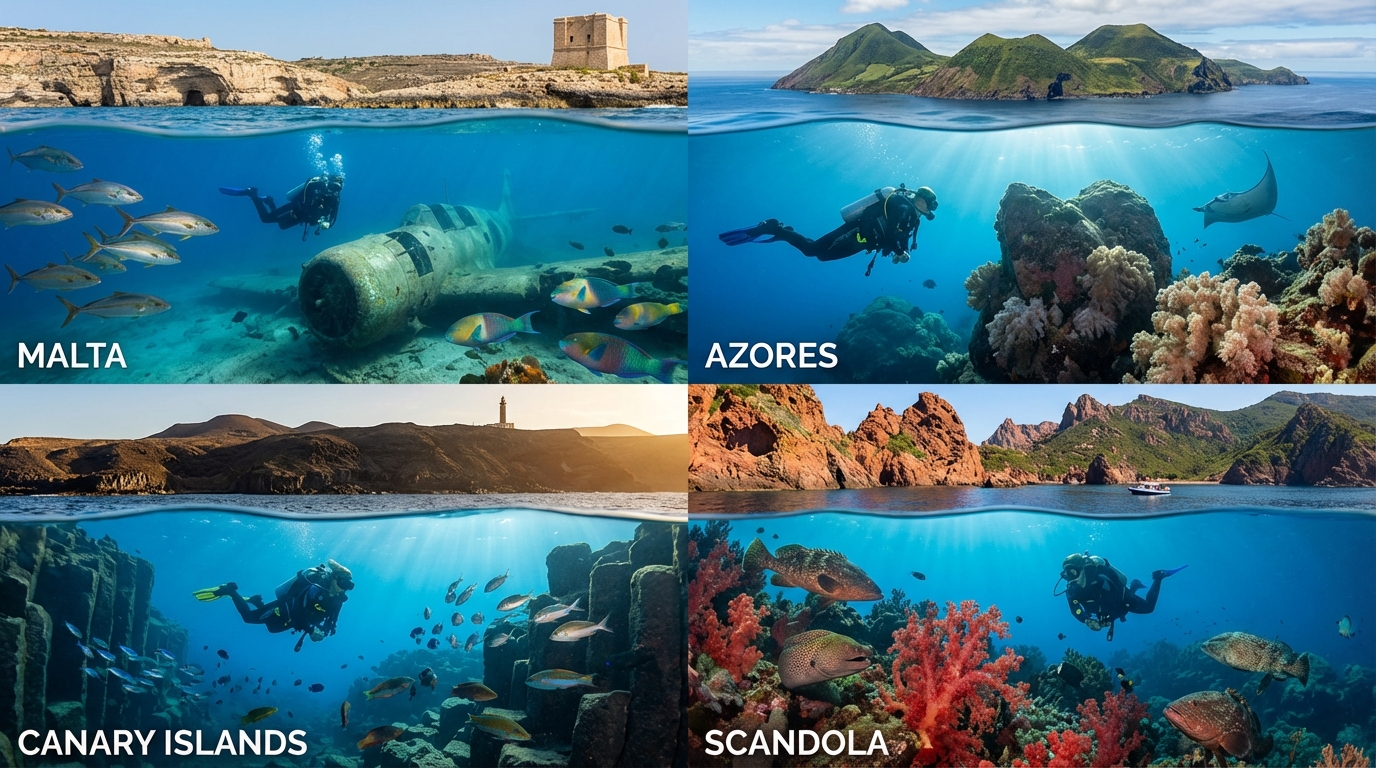 découvrez les meilleures saisons pour la plongée en europe, explorant la méditerranée et l'atlantique à malte, açores, canaries et scandola. profitez d'une expérience sous-marine inoubliable.