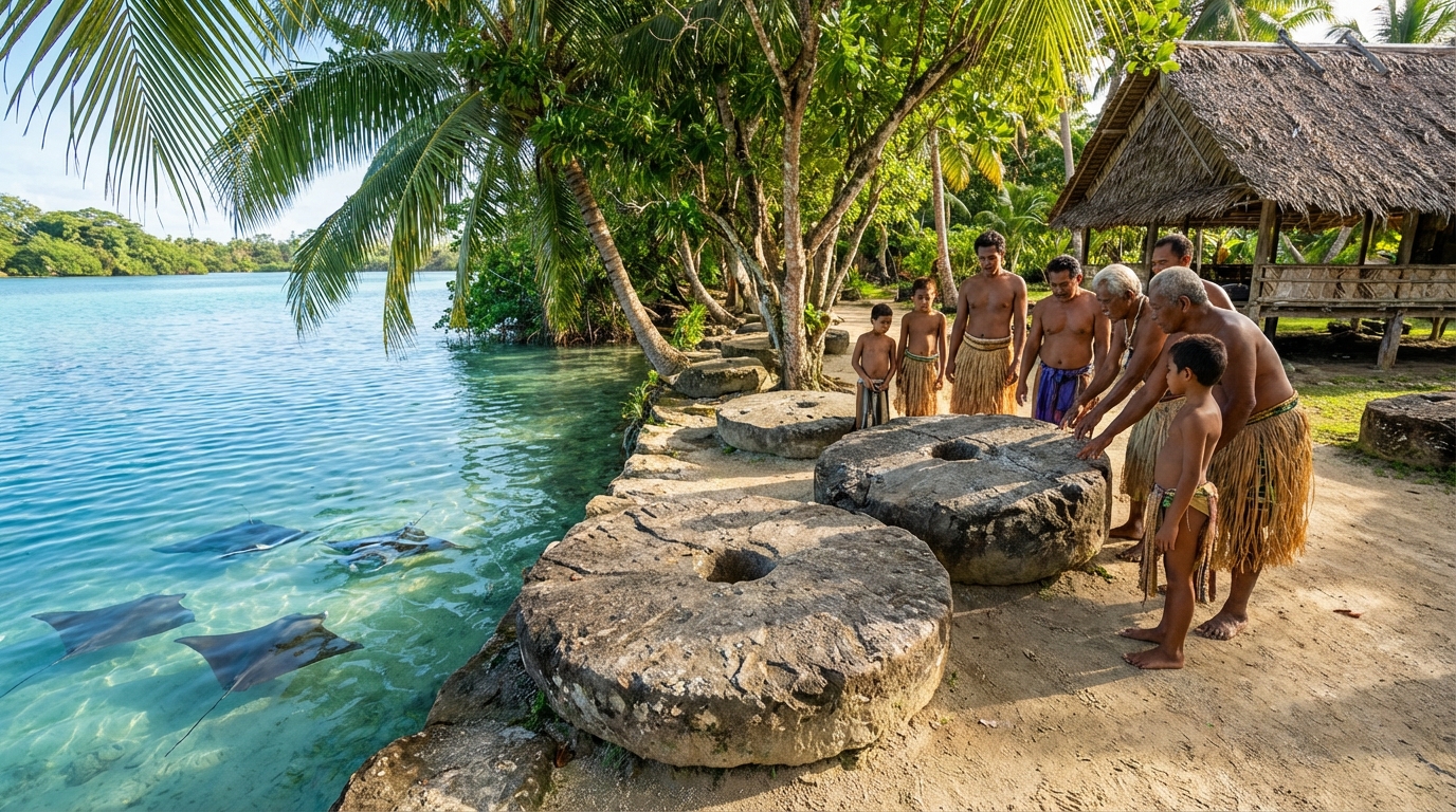 découvrez yap en micronésie : ses traditions uniques, la monnaie en pierre emblématique et les majestueuses raies manta. conseils pour le meilleur moment pour visiter et les règles à respecter pour une expérience respectueuse.